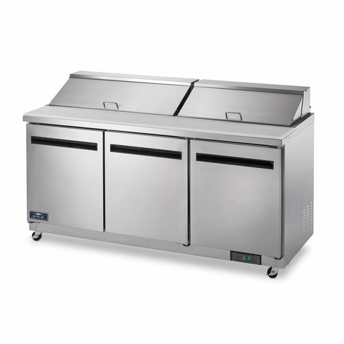 Arctic Air AMT72R 72" 3-Door Mega Top Refrigerated Sandwich Prep Table | (27) 1/6 Pan