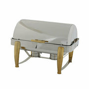 Winco 101A Virtuoso 8 Qt. Full Size Chafer w/ Gold Accents