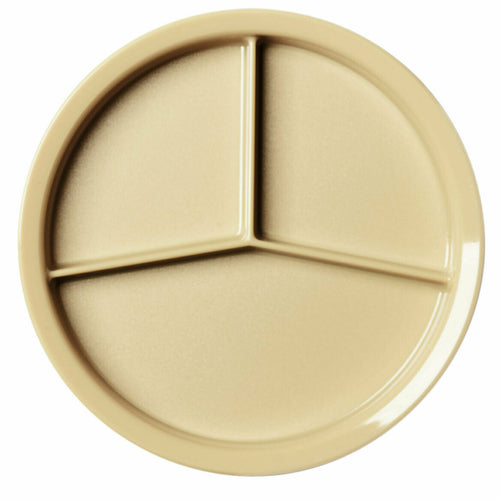 Cambro Camwear 3 Compartment 9-1/2" Polycarbonate Plate, Beige | Model No. HK93BCW133
