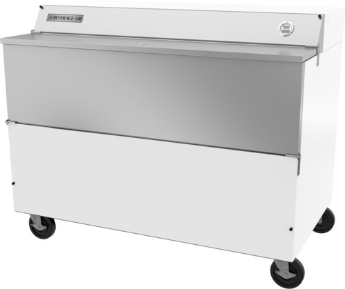 Beverage Air SMF58HC-1-W-02 58" White Single Sided Milk Cooler w/ Stainless Steel Interior | 16 Crate Capacity
