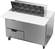 Beverage Air SPED48HC-10C-2 48" 2 Drawer 1 Door Refrigerated Sandwich Prep Table | (10) 1/6 Pan