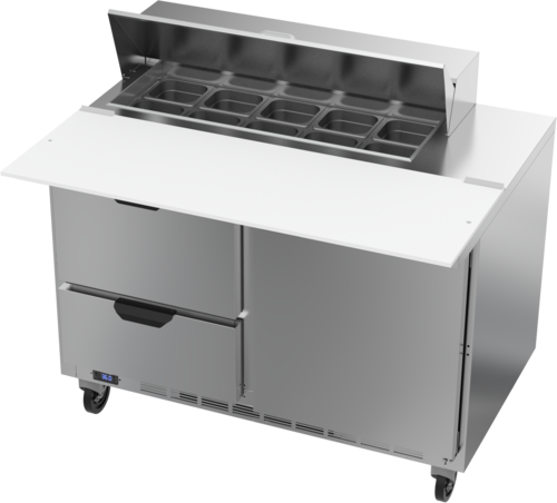 Beverage Air SPED48HC-10C-2 48" 2 Drawer 1 Door Refrigerated Sandwich Prep Table | (10) 1/6 Pan