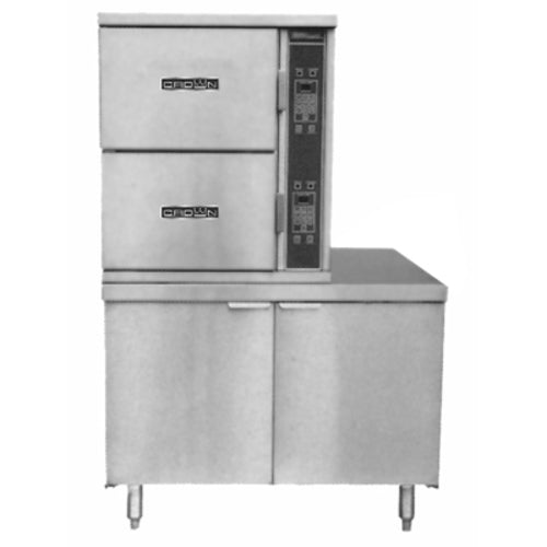 Crown Steam SCX-2-24 2-Compartment Steam Coil Convection Cooker w/ 24" Cabinet Base