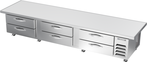 Beverage Air WTRCS112HC-120 120" 6 Drawer Worktop Chef Base Refrigerator | 24.36 Cu. Ft.