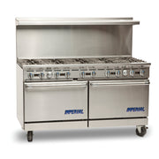 Imperial Range IR-10 60" 10 Burner Gas Range w/ 2 Standard Ovens | 390,000 BTU