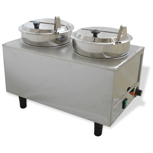 Winco 51072P Dual Well Warmer with Pumps | (2) 7 Qt. Wells
