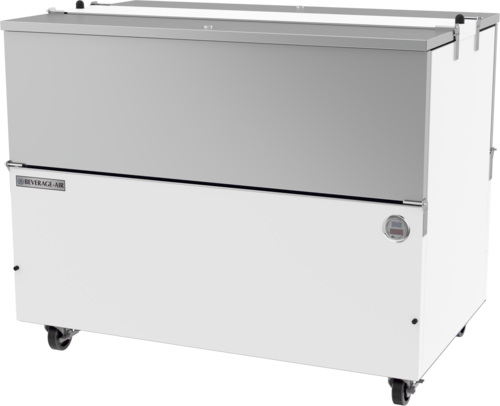 Beverage Air ST49HC-W 49" White Dual Sided Cold Wall Milk Cooler | 12 Crate Capacity