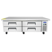 Atosa MGF8453GR 73" 4-Drawer Refrigerated Chef Base | 12.1 Cu. Ft.