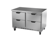 Beverage Air WTRD48AHC-4-FLT 48" 2 Drawer 1 Door Worktop Refrigerator with Flat Top | 11.82 Cu. Ft.