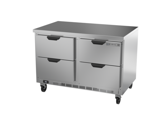 Beverage Air WTRD48AHC-4-FLT 48" 2 Drawer 1 Door Worktop Refrigerator with Flat Top | 11.82 Cu. Ft.