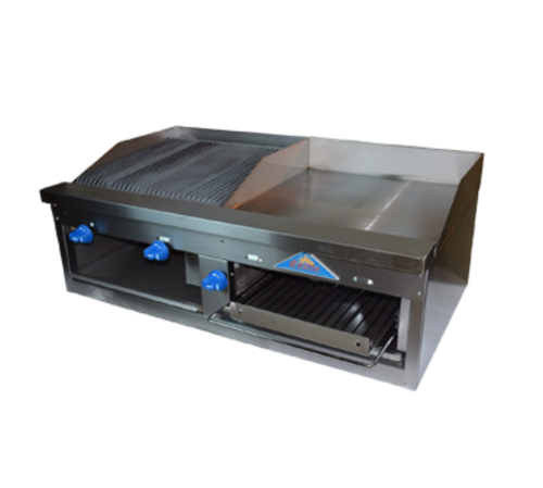 Comstock-Castle FHP48-2RB-24B 48" Countertop Gas Griddle, Charbroiler & Cheesemelter Combo | 116,000 BTU