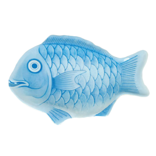 Thunder Group 1000CFB Blue  10" Fish Shape Melamine Platter | Case of 12