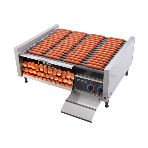 Star Grill-Max 75STBD 75 Hot Dog Grill w/ 48 Bun Drawer | StalTek Rollers