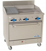 Comstock-Castle F330-24-1RB 36" Gas Griddle and Charbroiler Range w/ Standard Oven | 108,000 BTU