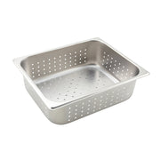Winco SPHP4 Half Size Perforated Stainless Steel Steam Table Pan | 4" Deep