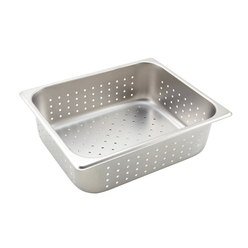 Winco SPHP4 Half Size Perforated Stainless Steel Steam Table Pan | 4" Deep