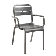 Grosfillex UT115002 Cannes Stacking Outdoor Armchair | Charcoal