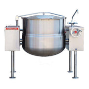 Crown Steam DLT-100TC Direct Steam 2/3 Jacket Twin Console Tilting Steam Kettle | 100 Gal. Capacity