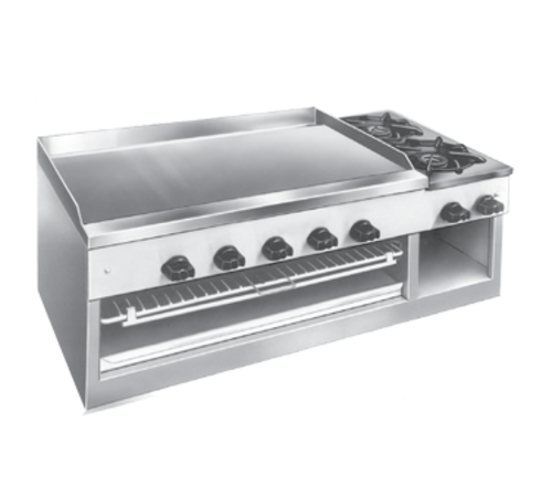 Comstock-Castle 11301B 40" Countertop Gas Griddle, Hot Plate & Cheesemelter Combo | 74,000 BTU