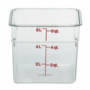 Cambro 6SFSCW135 CamSquare 6 qt. Graduated Square Food Container