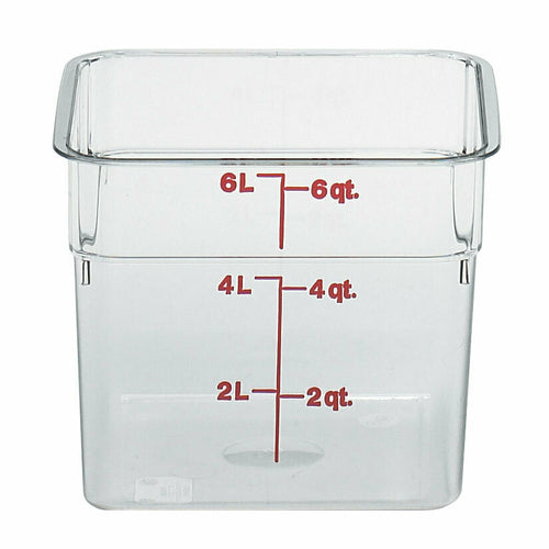 Cambro 6SFSCW135 CamSquare 6 qt. Graduated Square Food Container