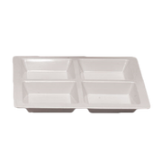 Thunder Group 13-1/2"(l) x 13-1/2'(w) x 1-3/8"(h) 4 Compartment, Square, Passion White Melamine Serving Tray | Model No. PS5104W