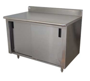 Advance Tabco ECK-SS-244M-X Special Value Sliding Door Enclosed Base Work Table | 48” x 24”