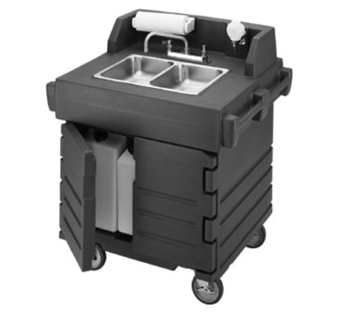 Cambro KSC402 CamKiosk Electric Heated Mobile Hand Sink Cart | 2 Compartment Sink