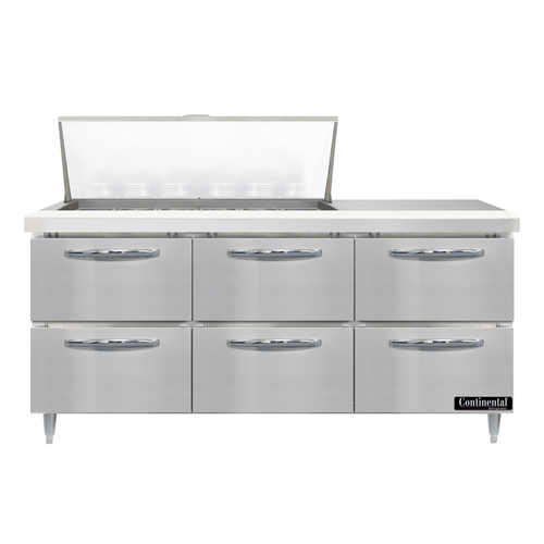 Continental Refrigerator D72N18M-D Refrigerated Counter, Mega Top Sandwich / Salad Unit