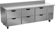 Beverage Air WTRD93AHC-6 93" 6 Drawer Worktop Refrigerator | 29.7 Cu. Ft.