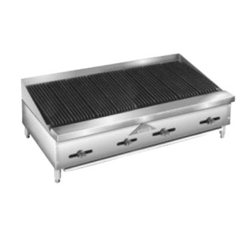 Comstock-Castle FHP48-4LB 48" Manual Countertop Gas Lava Rock Charbroiler | 132,000 BTU