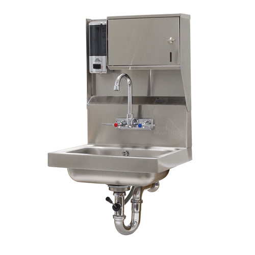 Advance Tabco 7-PS-80 15" x 17" Stainless Steel Hand Sink w/ Soap & Towel Dispenser
