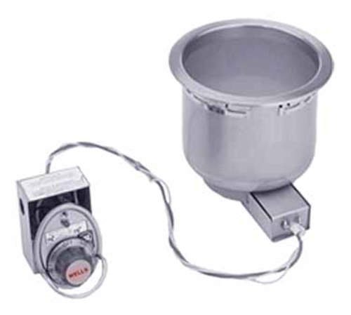 Wells SS-8D 7 qt Drop-In Round Hot Food Well w/Drain | 450 Watts