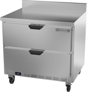 Beverage Air WTFD36AHC-2-FIP 36" 2 Drawer Worktop Freezer w/ 4" Foamed-In Backsplash | 8.7 Cu. Ft.