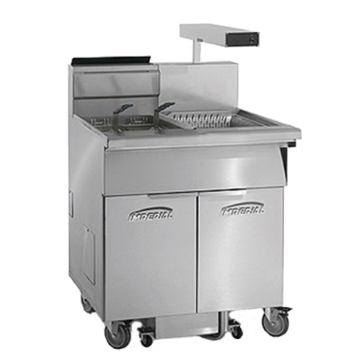 Imperial IFSCB350-OP (3) 50 Lbs. Gas Open Pot Floor Deep Fryer | 420,000 BTU