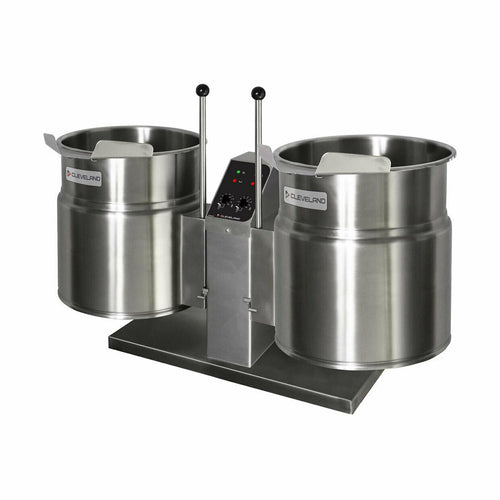 Cleveland TKET6T 2/3 Jacket Electric Twin Countertop Tilting Kettle | (2) 6 Gallon Kettles