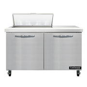 Continental SW48N8 48" 2-Door Refrigerated Sandwich Prep Table | (8) 1/6 Pan