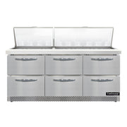 Continental Refrigerator SW72N30M-FB-D Refrigerated Counter, Mega Top Sandwich / Salad Unit