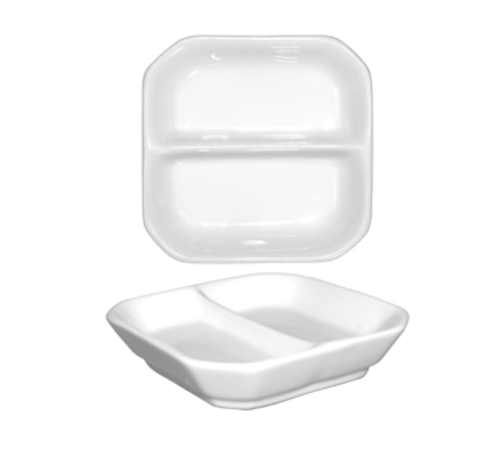 International Tableware FA2-5 5" x 5" x 3/4"H Compartment Sauce Dish | Case of 36