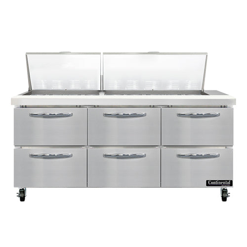 Continental Refrigerator SW72N27M-D Refrigerated Counter, Mega Top Sandwich / Salad Unit