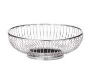 Tablecraft 4175 Chalet 10" Round Chrome Wire Basket