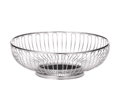 Tablecraft 4175 Chalet 10" Round Chrome Wire Basket