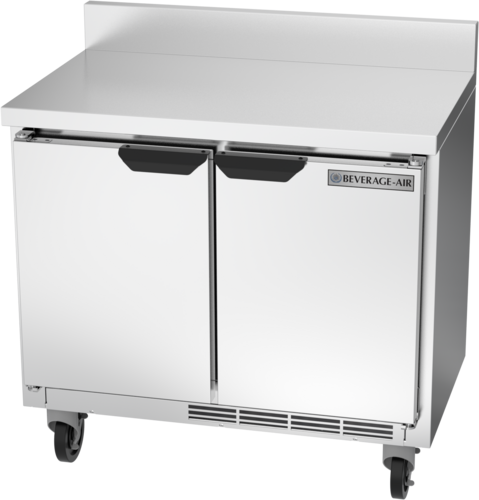 Beverage Air WTR34HC-FIP 34" Shallow Depth Worktop Refrigerator with Foamed-In Backsplash | 5.96 Cu. Ft.