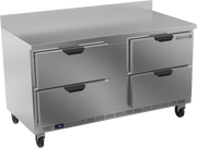 Beverage Air WTRD60AHC-4 60" 4 Drawer Worktop Refrigerator with Removable Backsplash | 14.75 Cu. Ft.