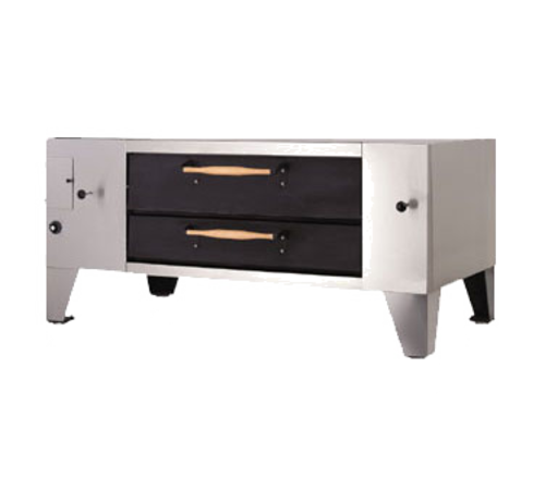 Bakers Pride Super Deck Y-600BL-DSP 60" Brick Lined Gas Display Pizza Deck Oven | 120,000 BTU