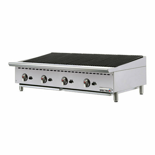 Winco NGCB-48R 48" Countertop Gas Charbroiler | 140,000 BTU