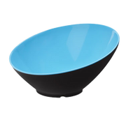 G.E.T. Brasilia B-790-BR Blue and Black 1.9 qt Angled Melamine Serving Bowl