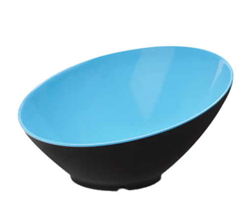 G.E.T. Brasilia B-790-BR Blue and Black 1.9 qt Angled Melamine Serving Bowl