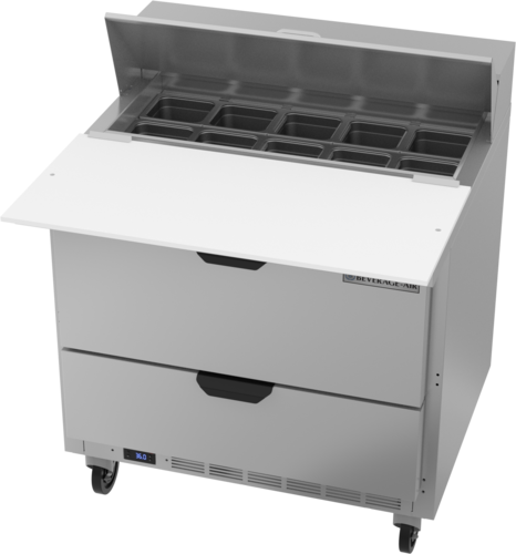 Beverage Air SPED36HC-10C-2 36" 2 Drawer Refrigerated Sandwich Prep Table | 10.01 Cu. Ft.