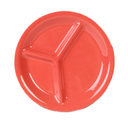 Thunder Group CR710RD Orange 10-1/4" 3 Compartment Plate | Case of 12